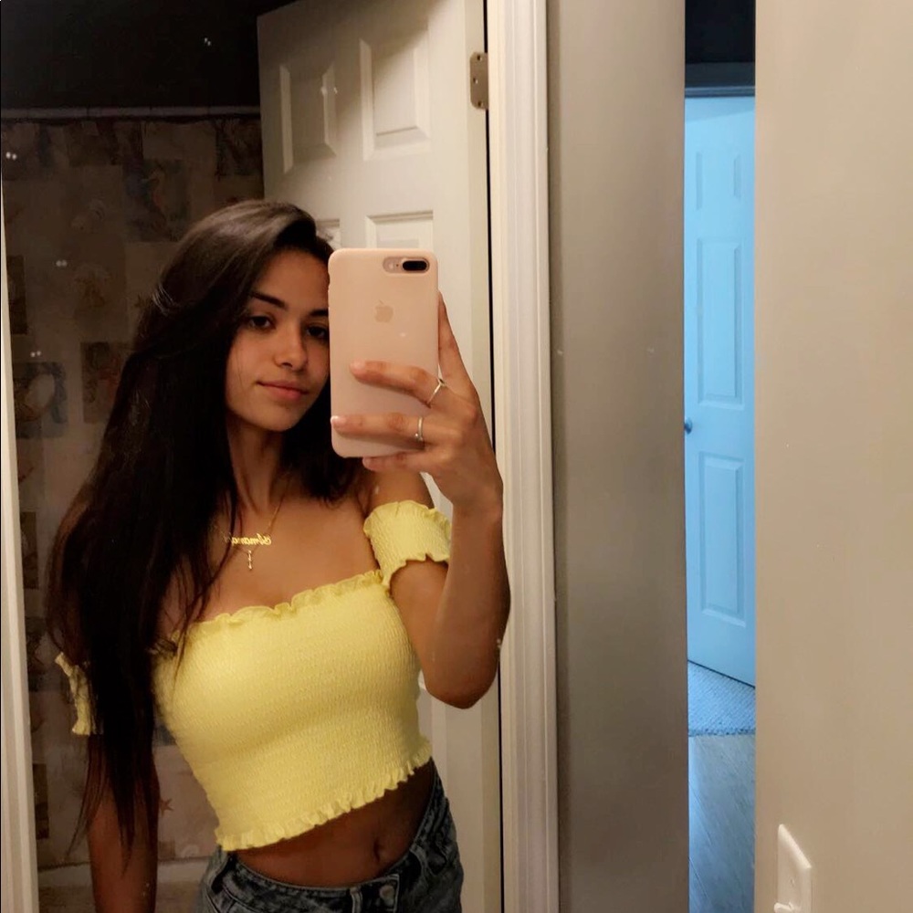 yellow crop top